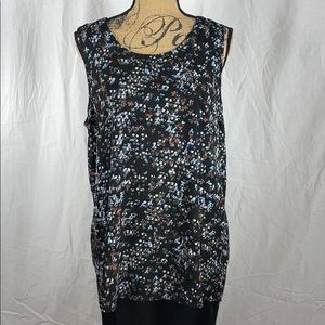 Pleione Abstract Black Dress Tank Top Sz Large